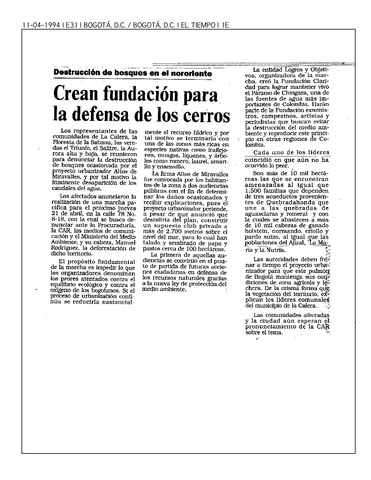 Cerros de Bogota Fundation