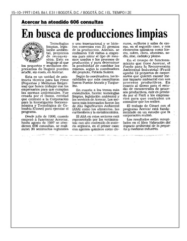 cleaning production (Pymes)