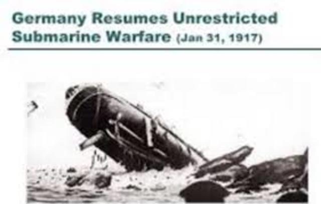 Germany's resumption of unrestricted submarine warfare