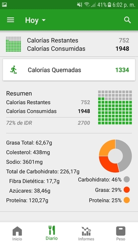 Mi alimentación un día cualquiera