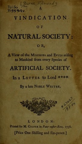 A Vindication of Natural Society