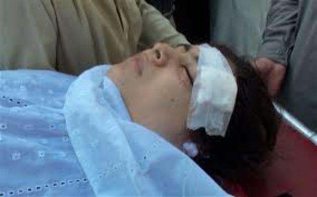 Malala is shot in he head by the Taliban
