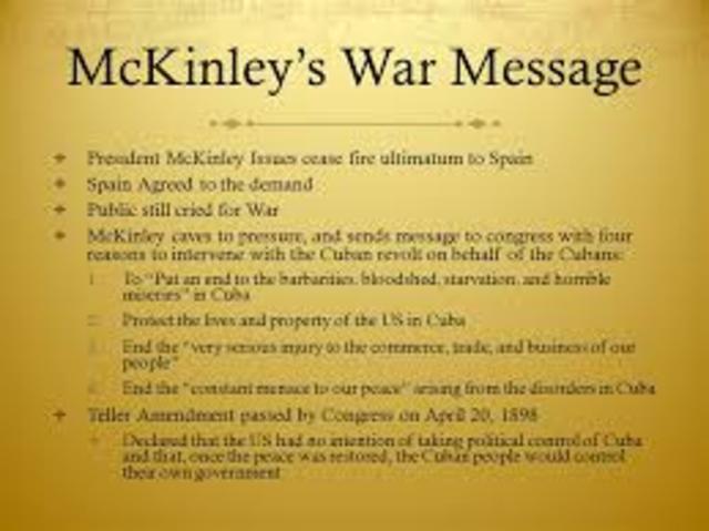 McKinley's War Message