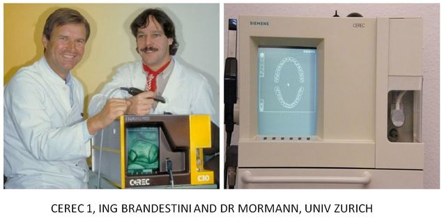 En Odontología, las primeras incursiones computarizadas; el Cerec (experimentado entre 1980-1985) de Siemens.