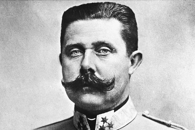 The assassination of Archduke Franz Ferdinand and his wife, Sophie