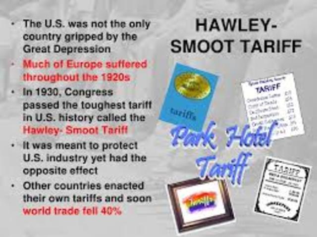 hawley-smoot act (tariff) passed