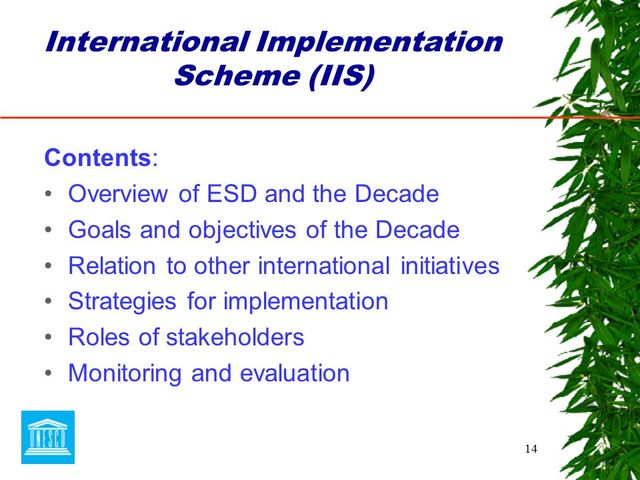 International Implementation Scheme for the Decade