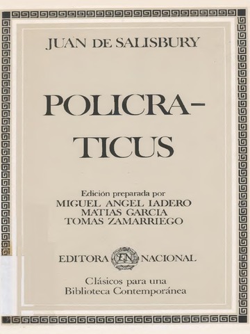 Policraticus, de Juan de Salisbury