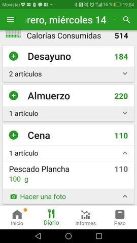 Comida mas entreno de natacion