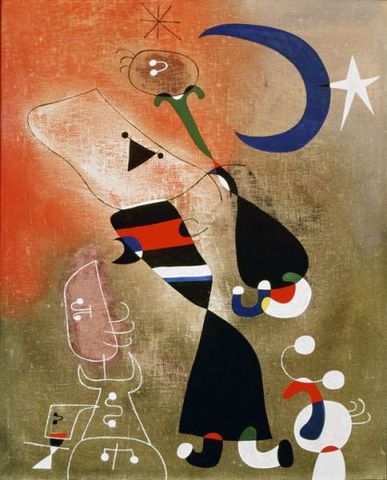 Mujer y pájaro a la luz de la luna (Miró)