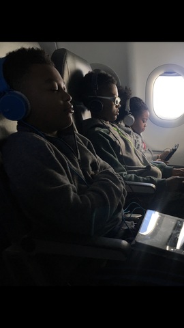 My fist time on an airplane. We went to see our dad in California