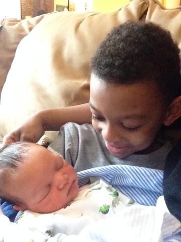 Me seeing my nephew Jace for the very first time