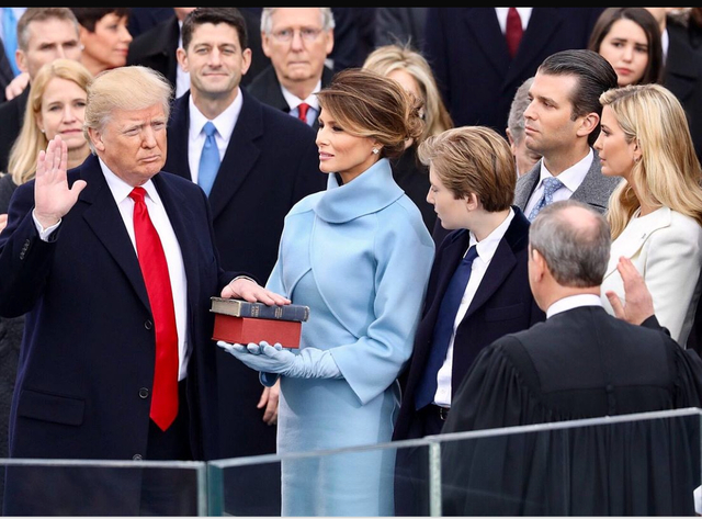 Donald Trump is sworn is as the 45th President of the United States