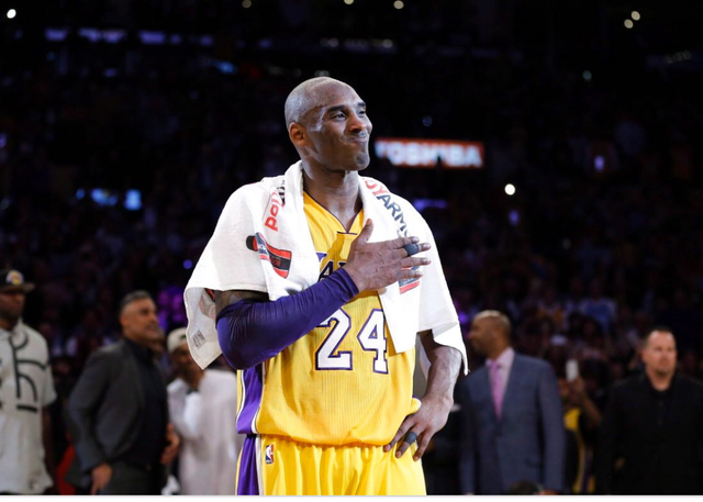 Kobe Bryant plays his final NBA game for the Los Angeles Lakers. Bryant, who played his entire 20-year career with the Lakers.