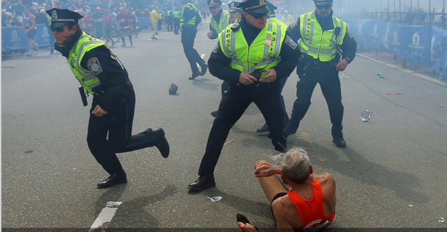 Two homemade bombs ripped through the crowd of fans and runners at the Boston Marathon finish line, killing three and wounding nearly 300 others.