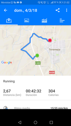 Ruta en la que alternamos correr y andar