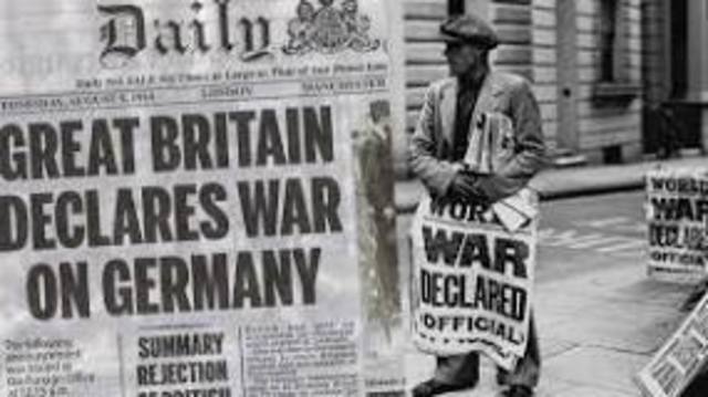 Great Britain declares war - WW1
