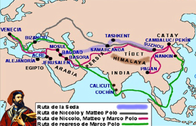 Viajes a Oriente y descubrimientos de Marco Polo
