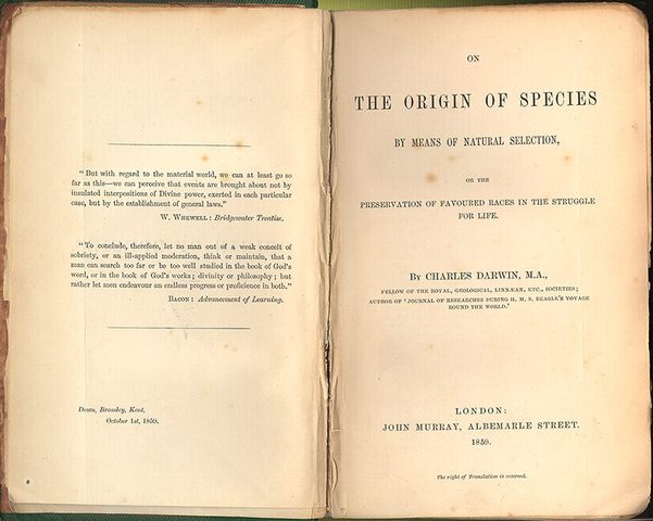 Charles Darwin Publishes "The Origin of Species"