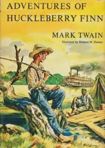 Publishes Huckleberry Finn