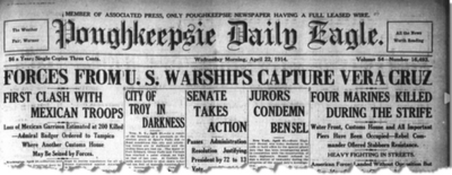 In Mexico, Mexican officials arrested several American sailors and Woodrow Wilson used this as an excuse to order the U.S. Navy to occupy the port city of Veracruz