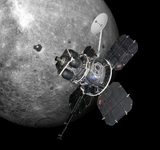 1st US lunar orbiter begins orbiting the moon