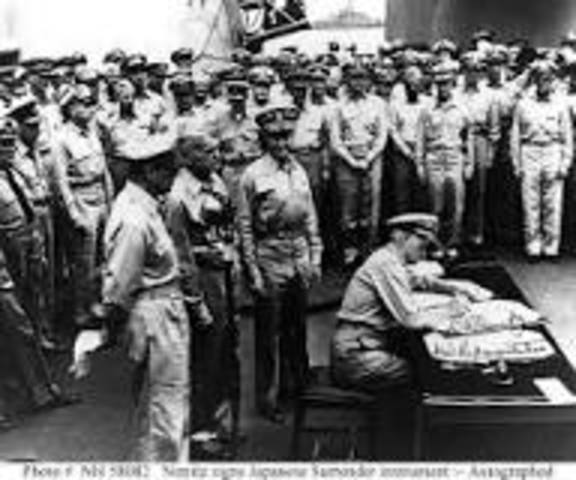 Japan surrendered formally