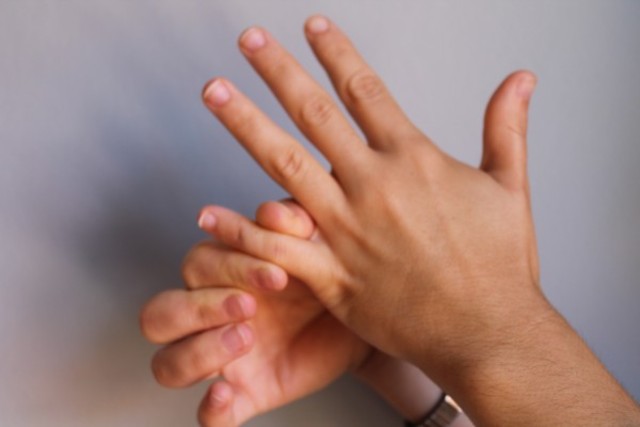 In 2012, I caught my hand with the door.