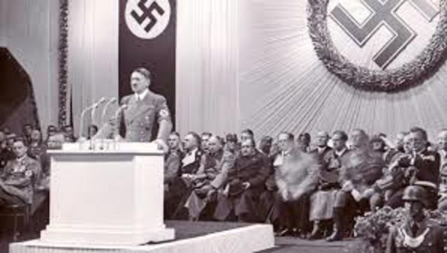 Hitler renounced the provision of The Treaty of Versailles