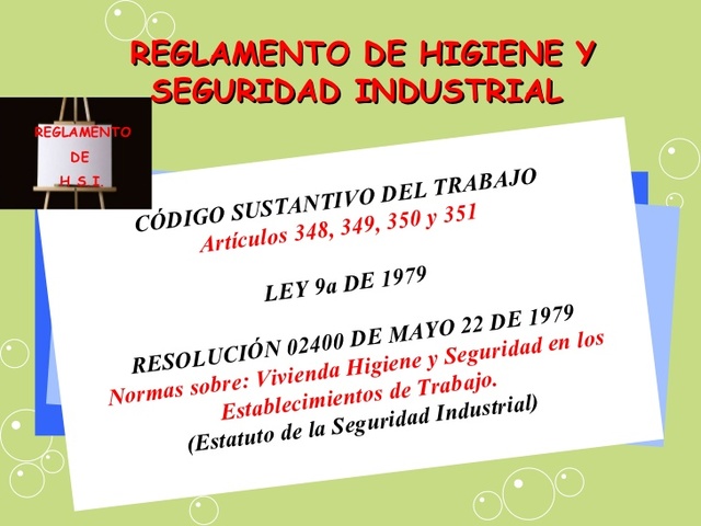 Reglamentos de Seguridad y Salud Ocupacional