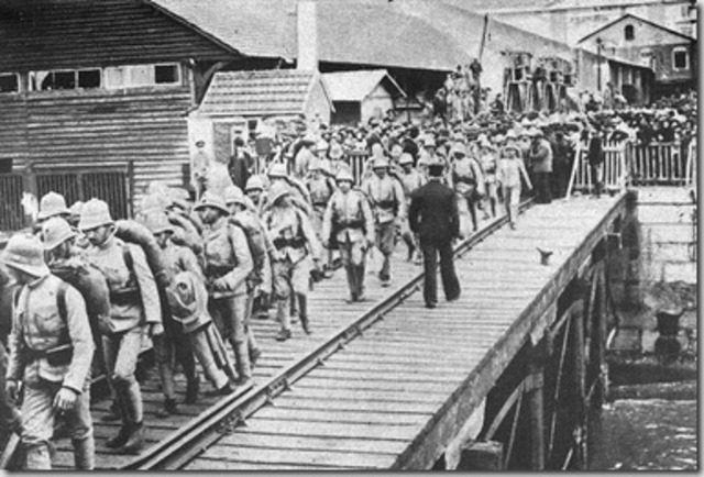 Partida para Francia de la primera Brigada del CEP