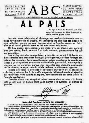 Abdicación de Alfonso XIII