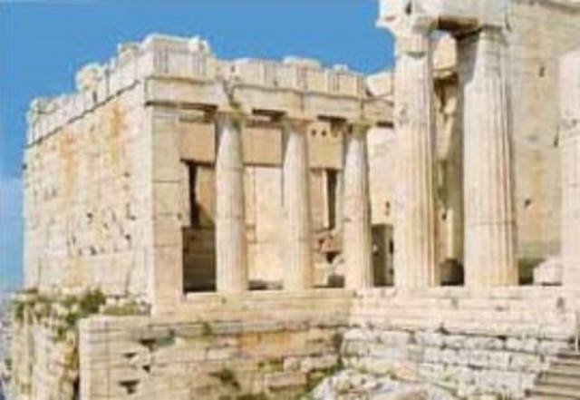 costruzione dei propilei dell acropoli di Atene