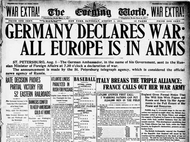 World War 1 begins