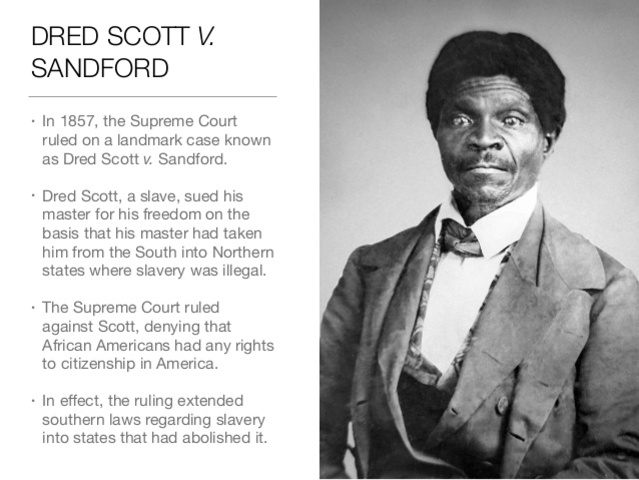 Dred Scott v. Sanford (Denial of Basic Rights to Blacks)