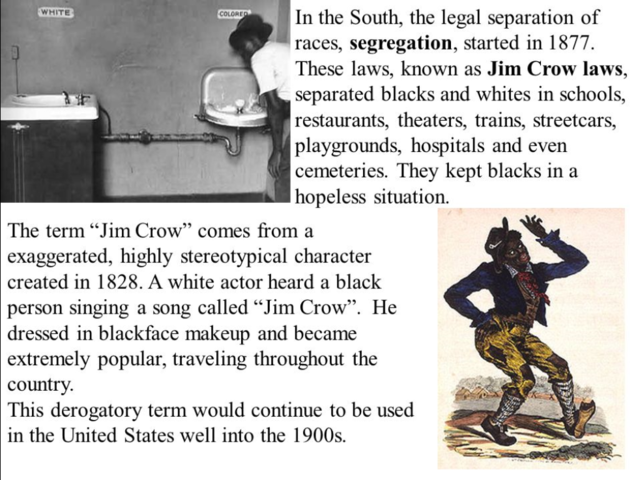 Jim Crow Laws Start in South