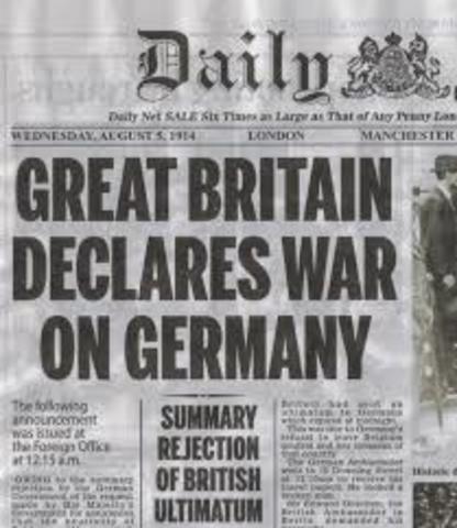 Great Britain Declares War on Germany