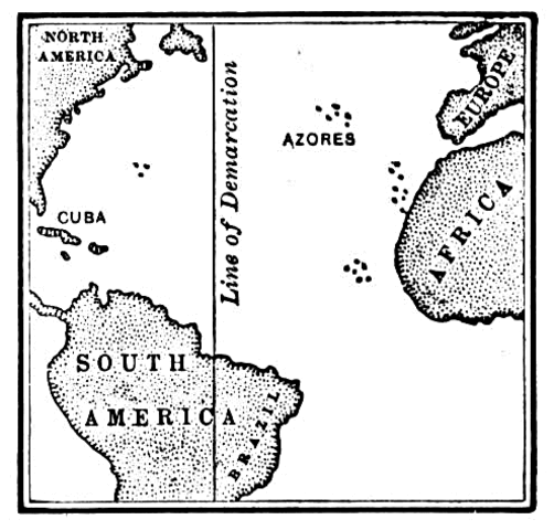 The Line of Demarcation was created and put Brazil under control of Portugal