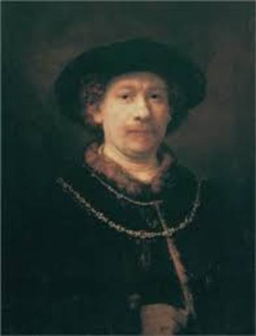 1643, Self-portrait with Beret, Rembrandt