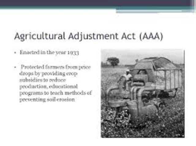 Agricultural Adjustment Administration (AAA) - New Deal Programs