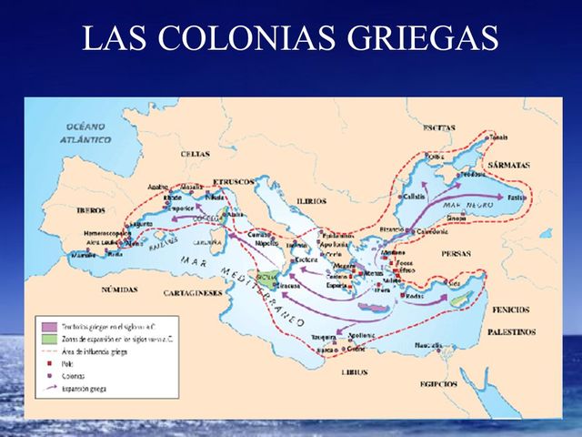 Fundación de colonias griegas en algunas ciudades
