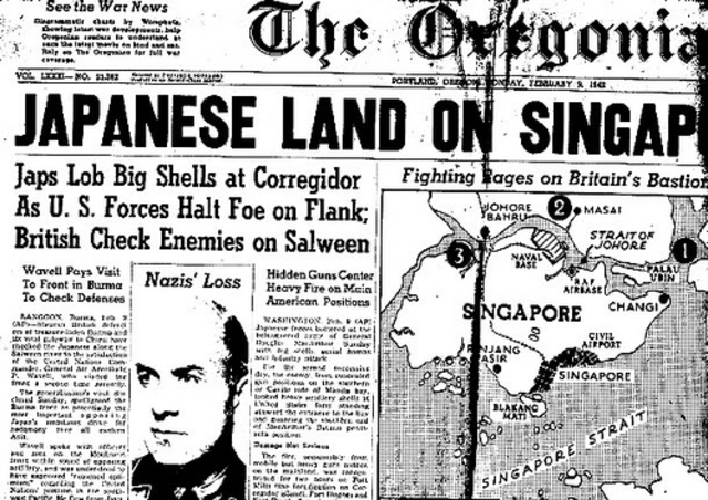 Japanese take Singapore