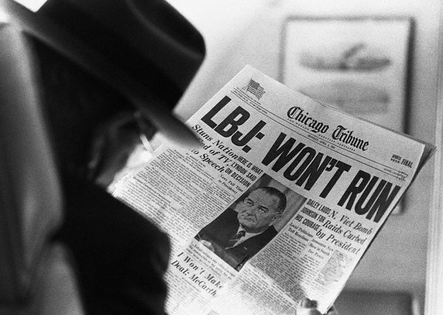 LBJ announces he will not run from re-elections