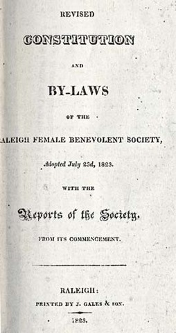 Constitution of the Raleigh Female Benevolent Society