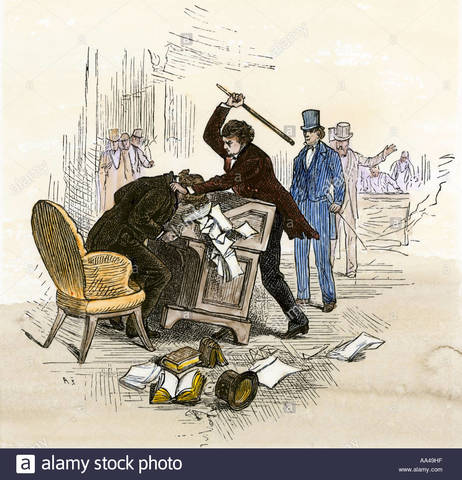 Charles Sumner attacked by Preston on the Floor of the senate