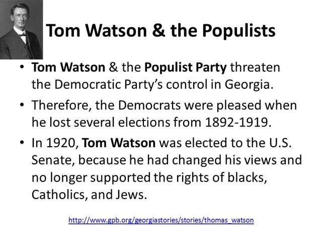 tom watson and the populists