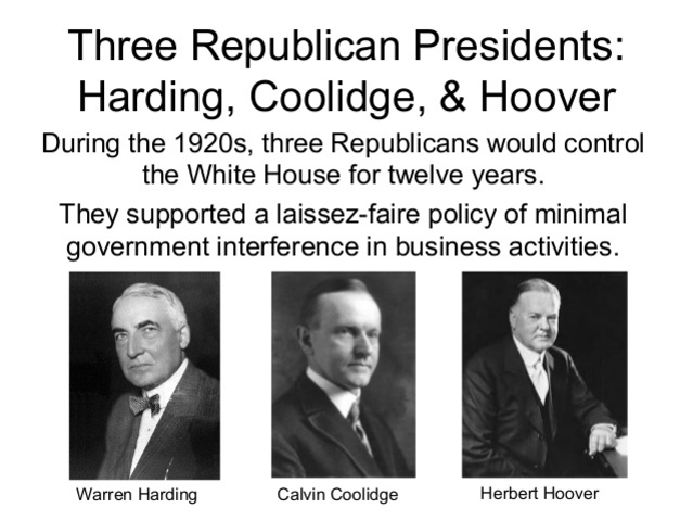 Business Doctrine Involving Republican Rule (1920's Politics)