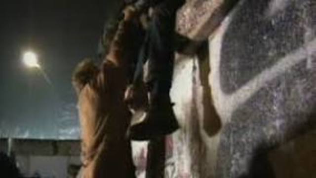 berlin wall falls