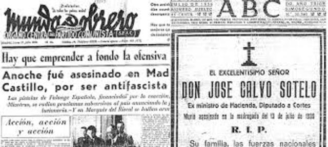 Castillo y Calvo Sotelo son asesinados
