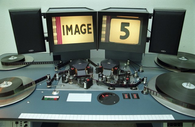 The Moviola + Example of film edited on it